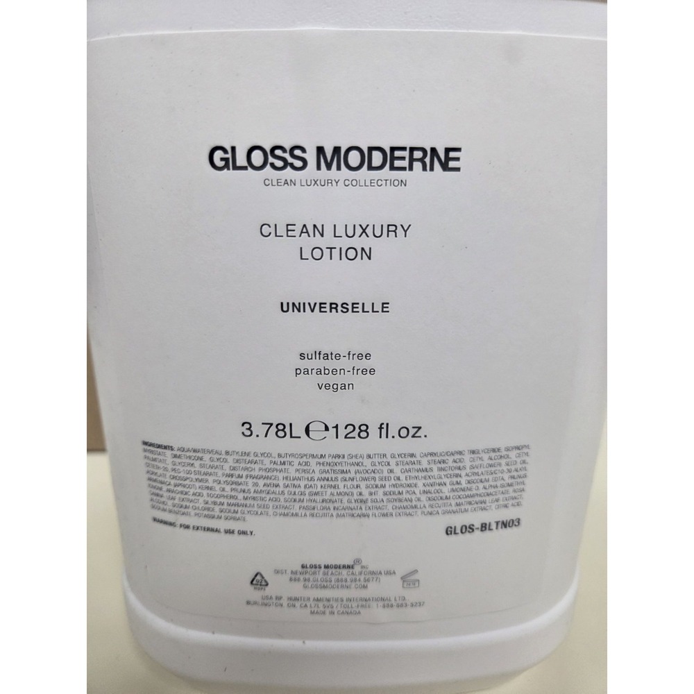 Lot Of 2 GLOSS MODERNE Universelle Body Lotion / Body Crème Gallon 128 oz - Picture 3 of 4